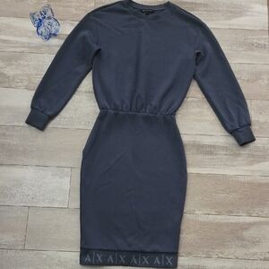 Armani Exchange Charcoal Long Sleeve Dress